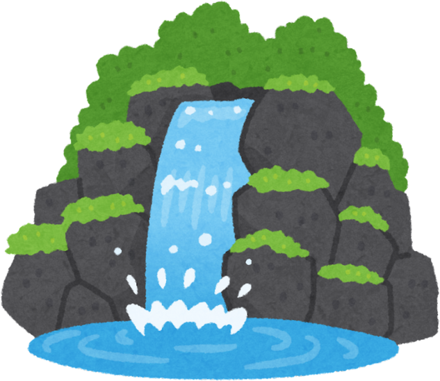 Hand-Drawn Waterfall Illustration